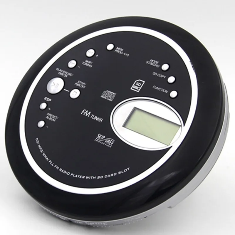 Портативный cd walkman Музыкальный плеер поддерживает MP3 WMA CD-R формат диск FM радио Повтор басов boost противоударный с гарнитурой светодиодный экран