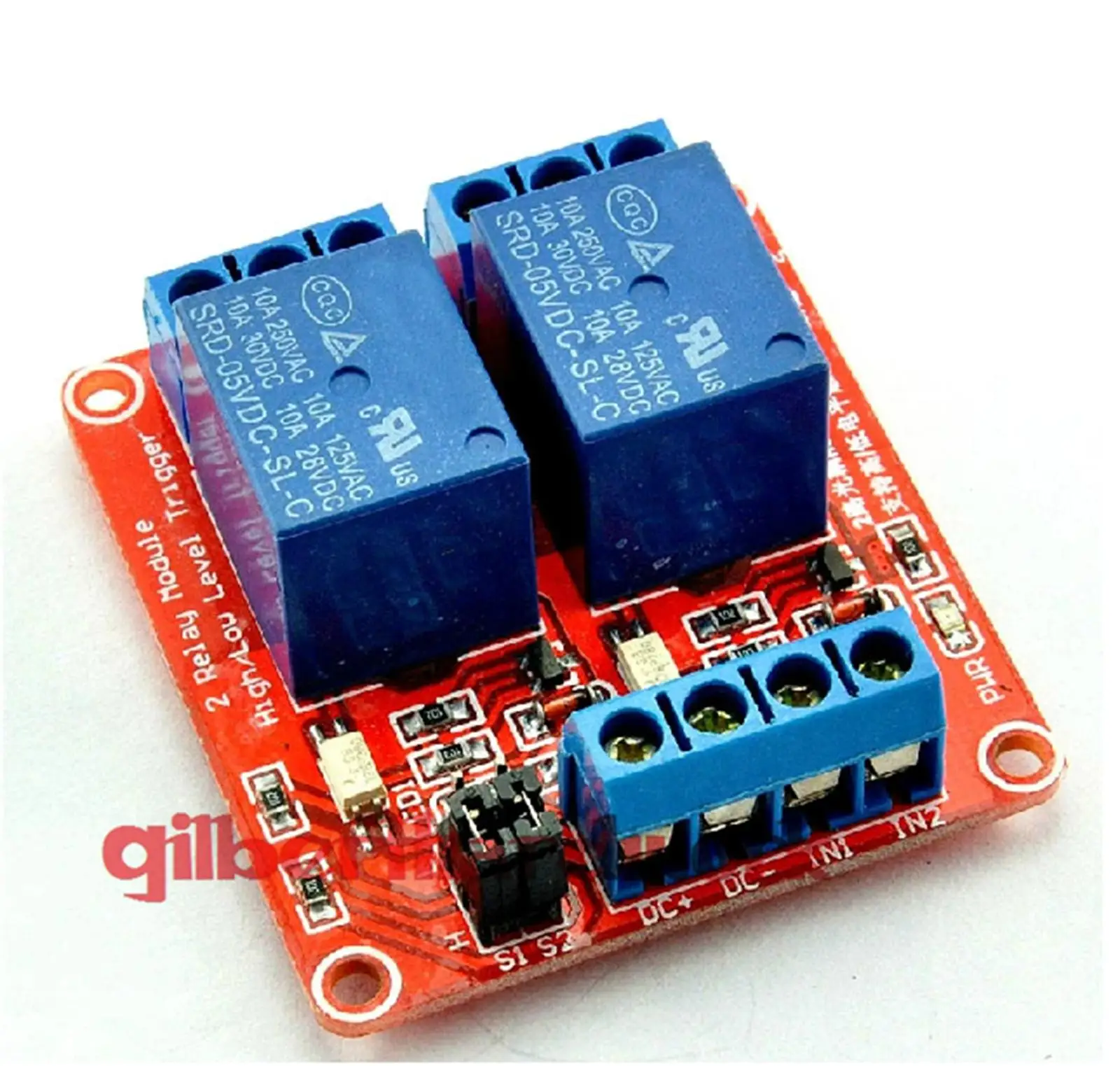 5 в 2 канальный релейный модуль с оптомуфтой высокого низкого уровня