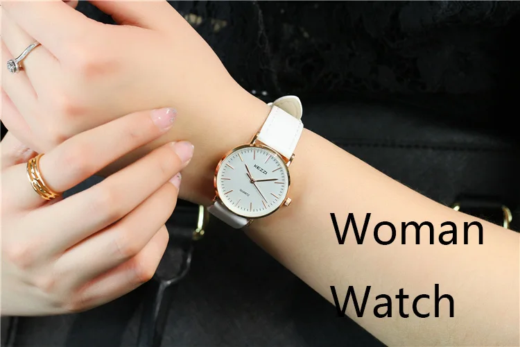 White Woman Watch Kezzi модные ультра тонкие кварцевые наручные часы женские водонепроницаемые кожаные часы для пары повседневные женские часы Relojes Montre Femme - Цвет: White Woman Watch