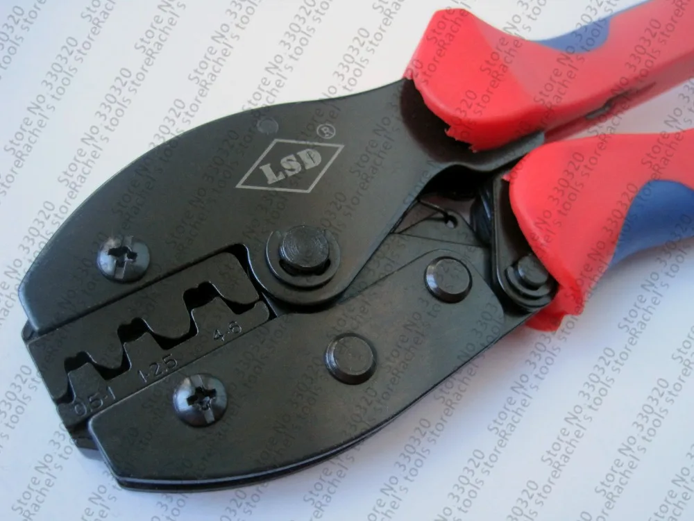 Обжимной инструмент с храповым механизмом для открытых цилиндрических клемм