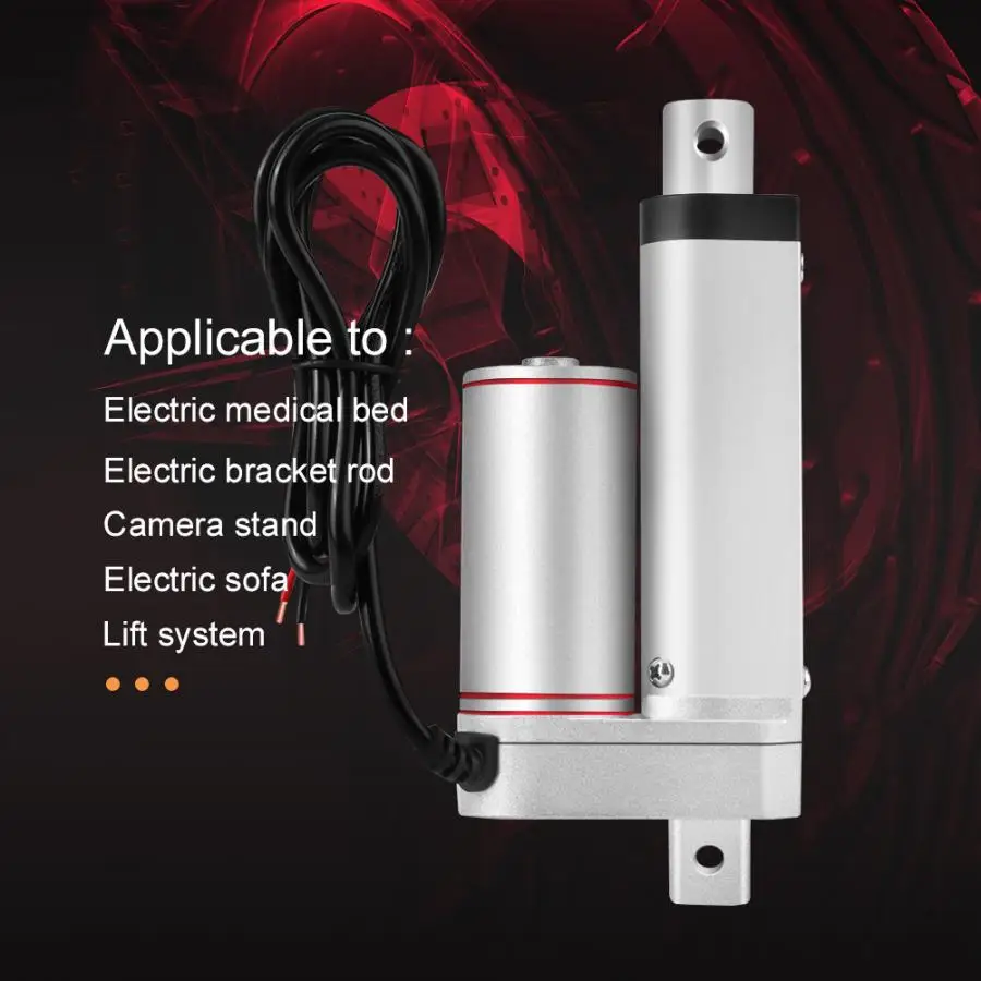 30 мм Электрический тактный линейный привод высокомощный 24В 750N прямой