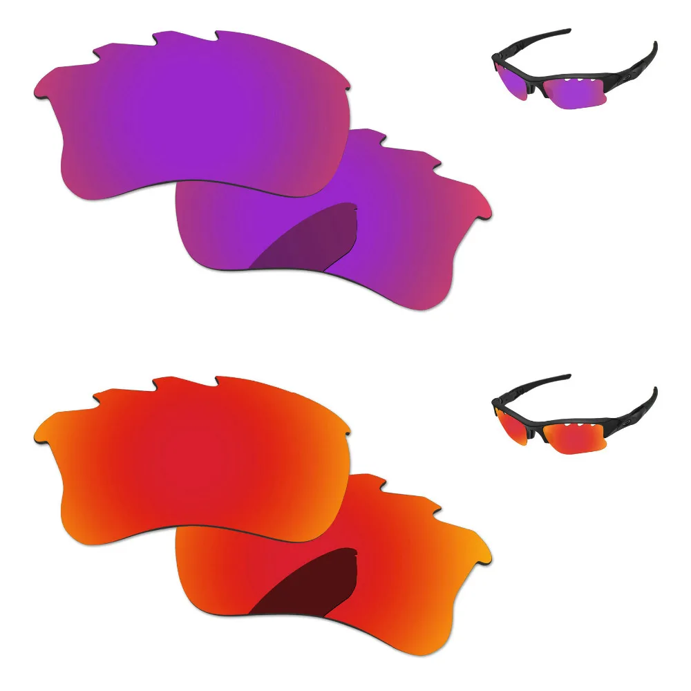 

Огонь красный и фиолетовый красный 2 пары Поляризованные Сменные линзы для Flak Jacket XLJ оправа солнцезащитных очков с вентиляцией 100% UVA & UVB защи...