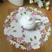 2021 modern satin table place mat cloth embroidered pad cup mug christmas tea coaster easter dining drink placemat doily kitchen