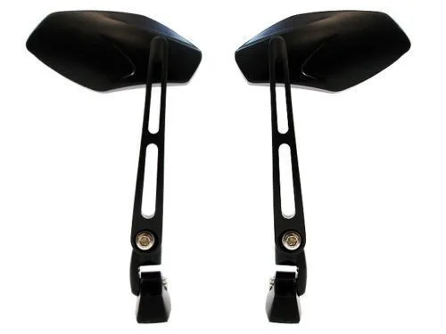 Черный Алюминиевых заготовок Заднего Вида Зеркала Синий Сторону Выпуклые Для