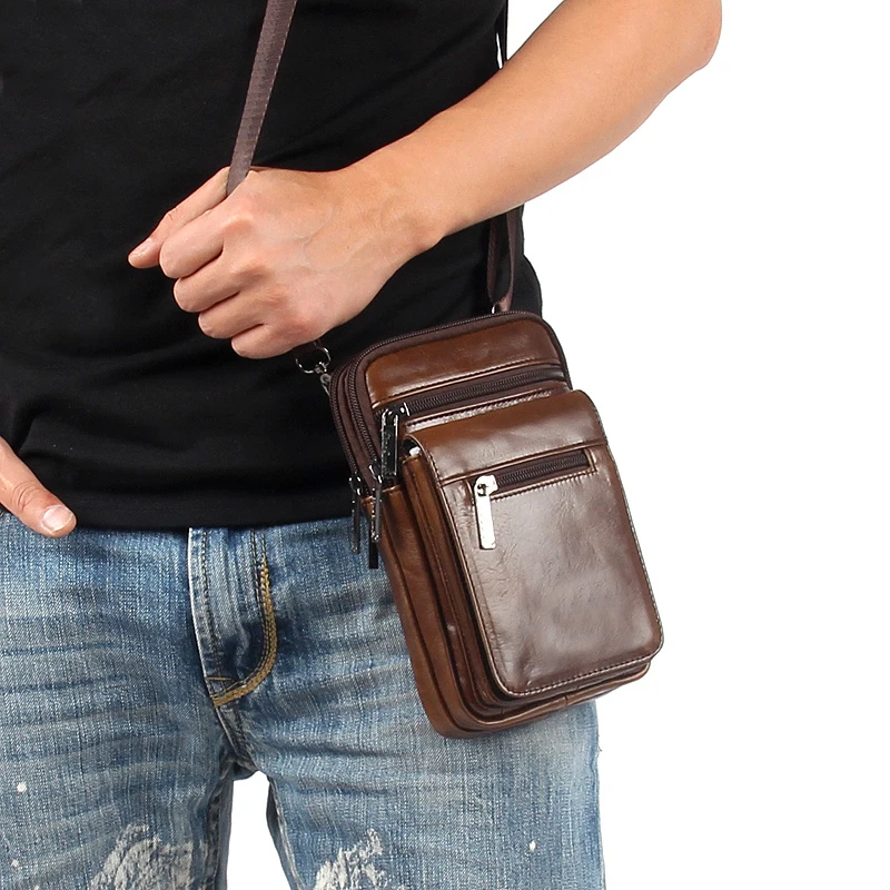 2017 из натуральной кожи Одного Плеча Мешок Сумка мужская носить голову слой