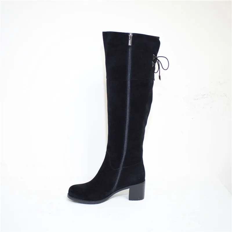 Pritivimin fn79 дамы kide замши Bottes Femme зимние женские ручной работы Теплые Натуральная шерсть внутри на обувь для девочек выше колена высокие сапоги