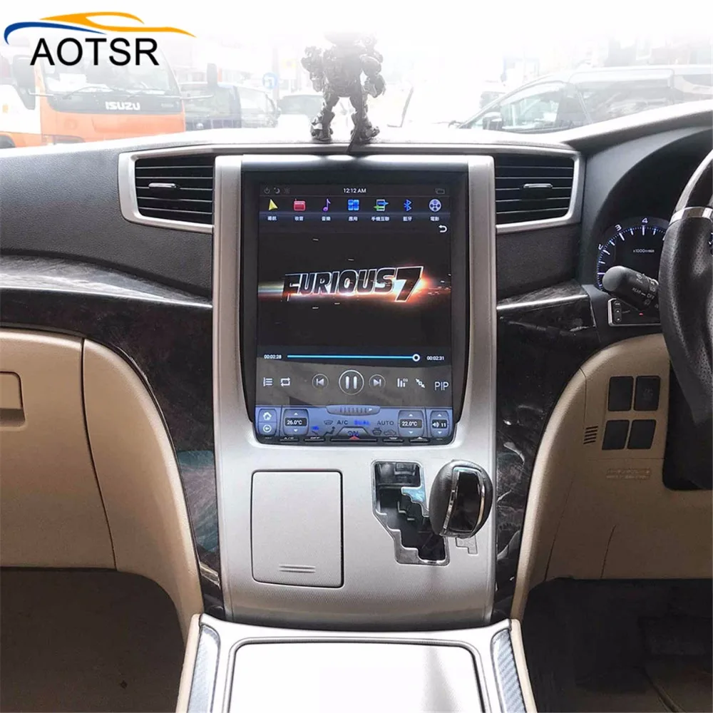 Большой экран Tesla стиль Android 7,1 автомобильное радио gps стерео головное устройство для Toyota Alphard 2007-2013 gps навигация без dvd плеера BT