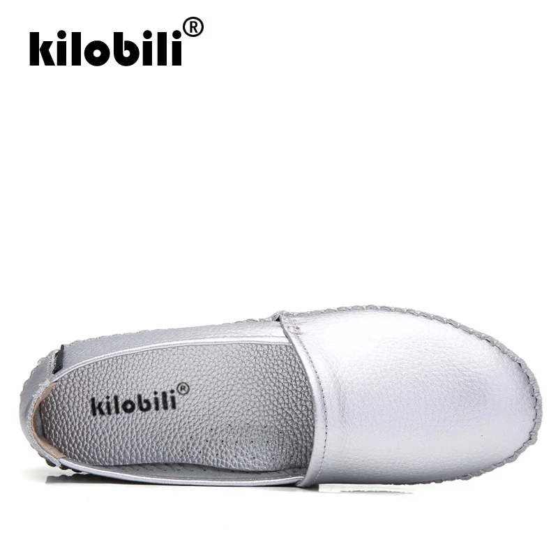 Kilobili/2018 г. осенние женские туфли на плоской подошве женская обувь из натуральной