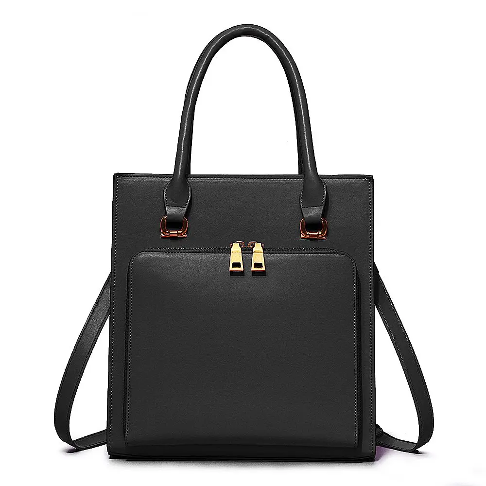 Черный Feminina Bolsa, роскошная женская одноцветная многофункциональная сумка, Большая вместительная сумка через плечо, Кожаный клатч, женские кошельки, сумка-тоут - Цвет: Черный