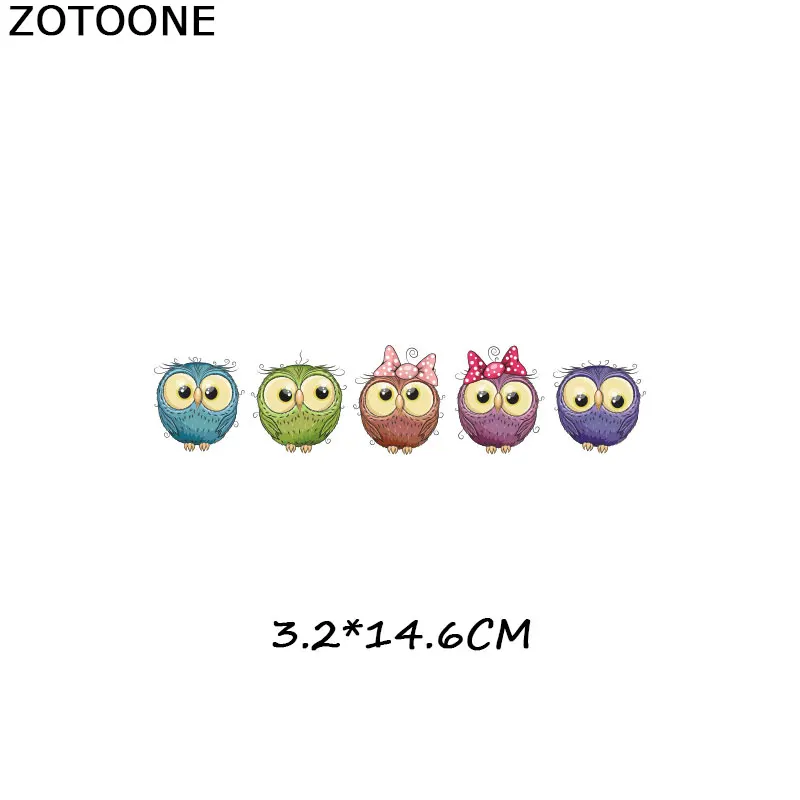 1096 ZOTOONE сова животное теплопередача патчи для одежды стикер DIY милые железные на букве Переводные термоколлагенты футболка с принтом G - Цвет: 1096