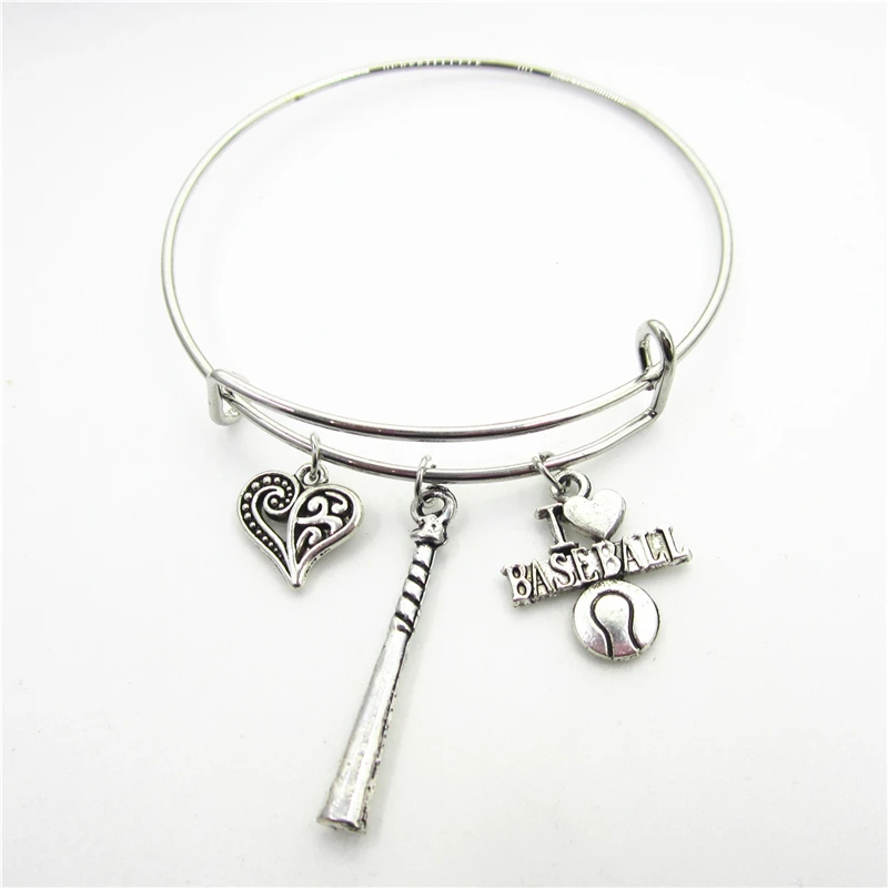 10 шт./лот спортивные браслеты с подвеской в виде бейсбола ювелирные изделия