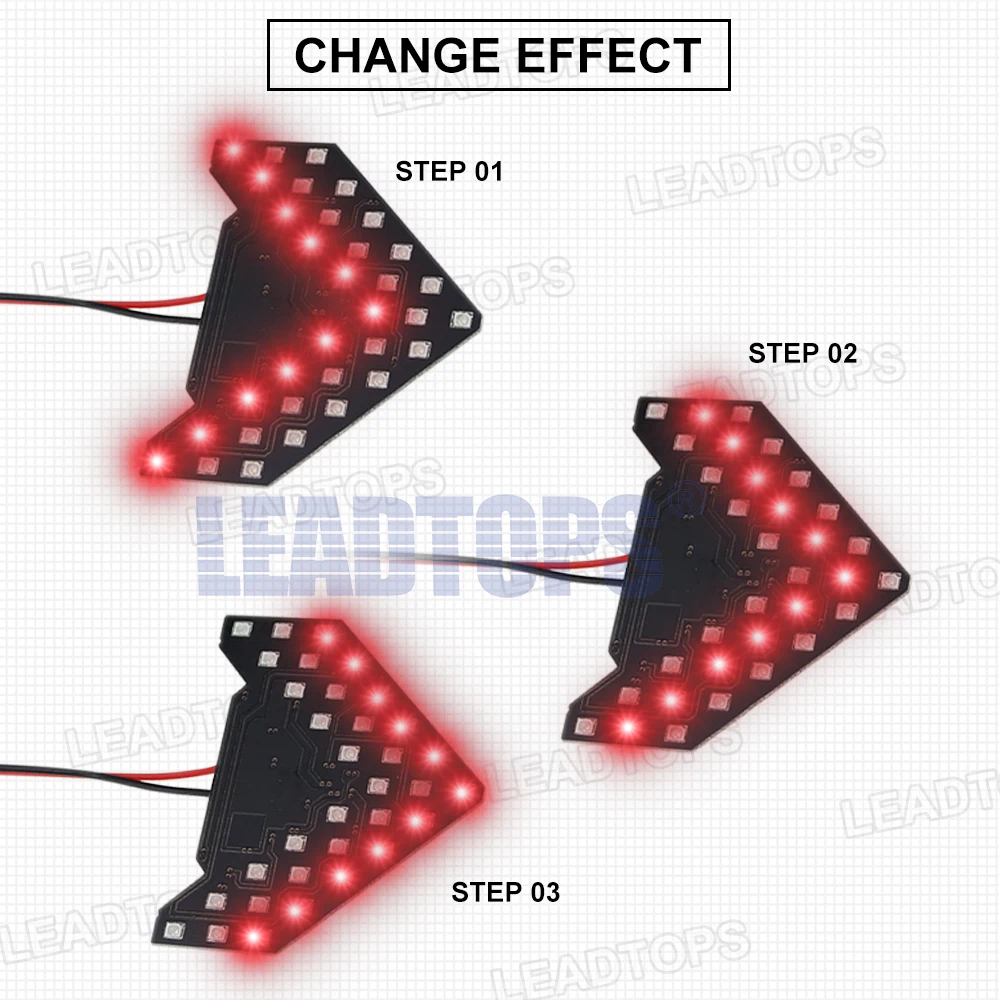 LEADTOPS 2 шт. 33 SMD светодиодный стрелочные панели Автомобильный указатель поворота бокового зеркала световой индикатор светильник последовательный 5 цветов вспышка светильник BC