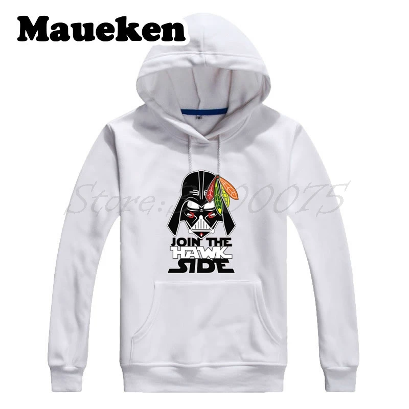 Мужские толстовки Chicago Blackhawks Star Wars Join The Hawk Side Darth Vader плотные с капюшоном на осень и