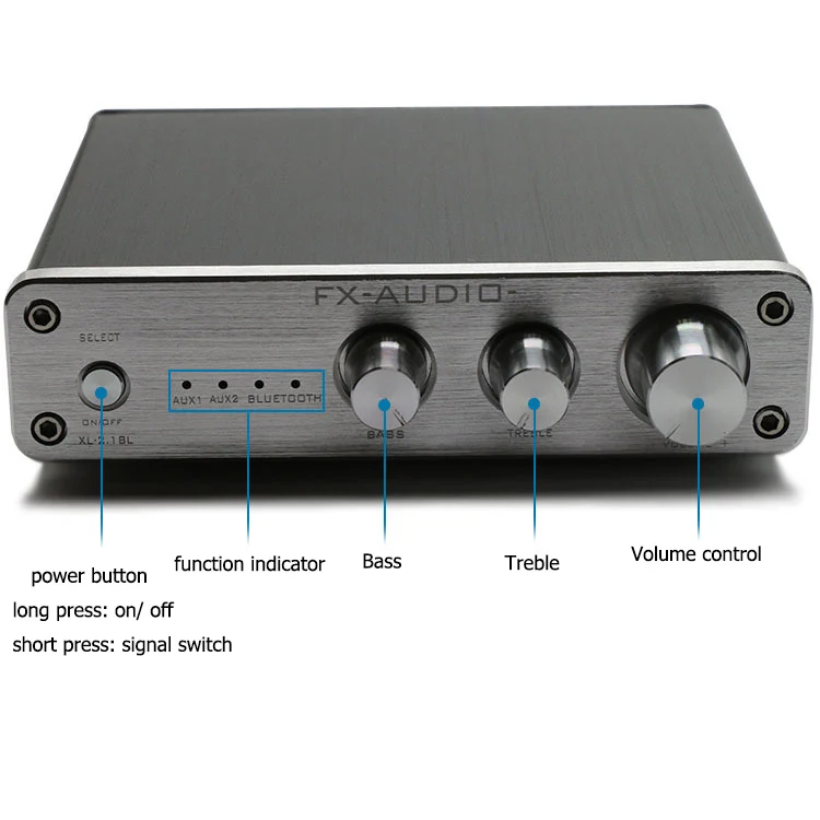 Fx-аудио XL-2.1BL TPA3116 bluetooth цифровой аудио сабвуфер усилитель вход RCA/AUX/BT 50 Вт* 2+ 100 Вт