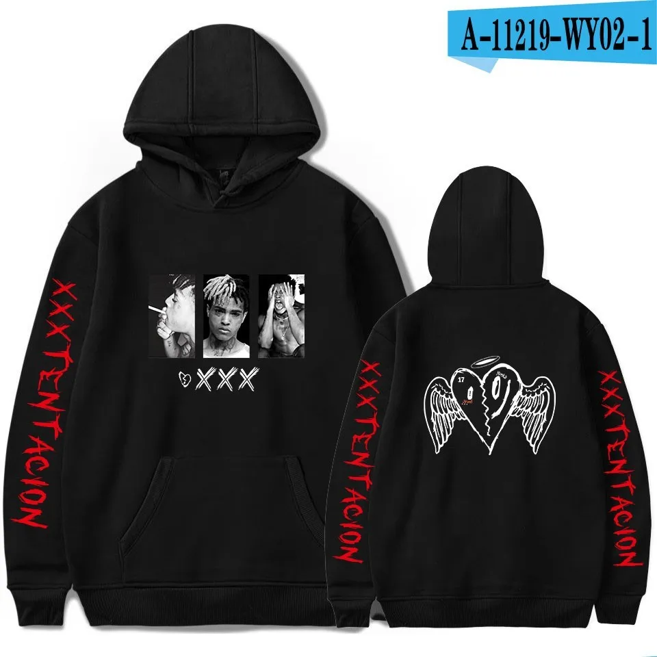 A-11219-WY02-1B Xxxtentacion толстовки для мужчин Толстовка рэпер Xxxtentacion RIP Revenge хип-хоп толстовки с капюшоном для женщин и девочек Мужской пуловер с капюшоном - Цвет: A-11219-WY02-1B
