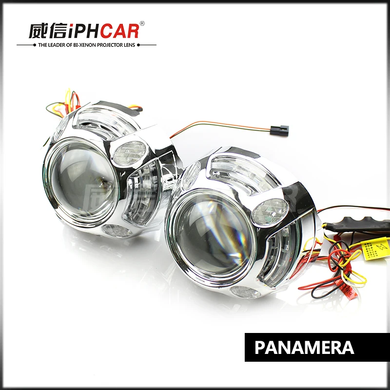 IPHCAR Стайлинг автомобиля LHD/RHD Hid линзы проектора bi xenon с красными ангельскими