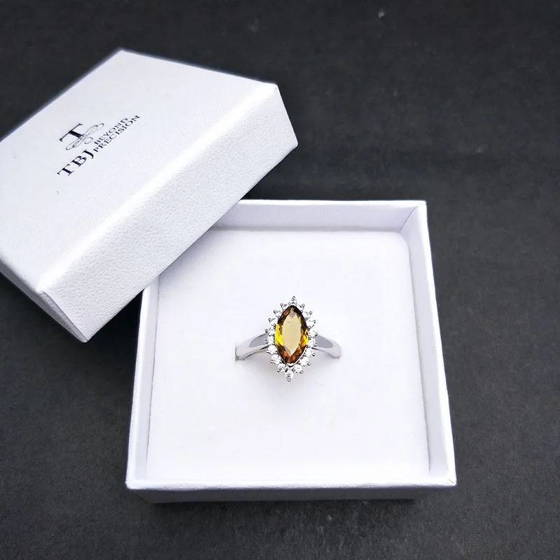 TBJ натуральный множественный турмалиновый 1.25ct драгоценный камень кольцо 925