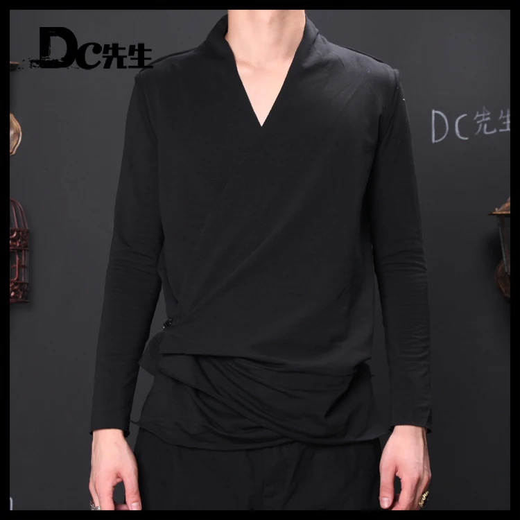 M ~ 2XL! Мужская футболка с длинными рукавами в Корейском стиле стильные костюмы для