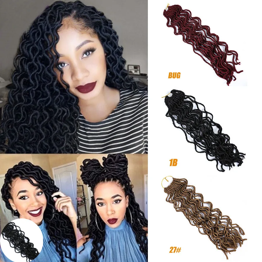 MUMUPI синтетическое плетение волос 20 дюймов 24 корня/Pc вьющийся кроше Faux locs
