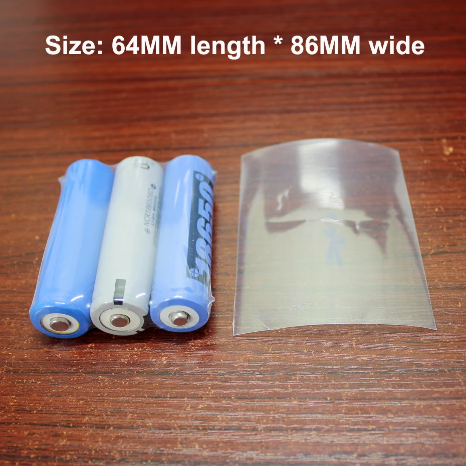 100 шт./лот прозрачная пленка ПВХ для усадки на литий-ионные аккумуляторы 18650, термоусадочная трубка для упаковки и изоляции.