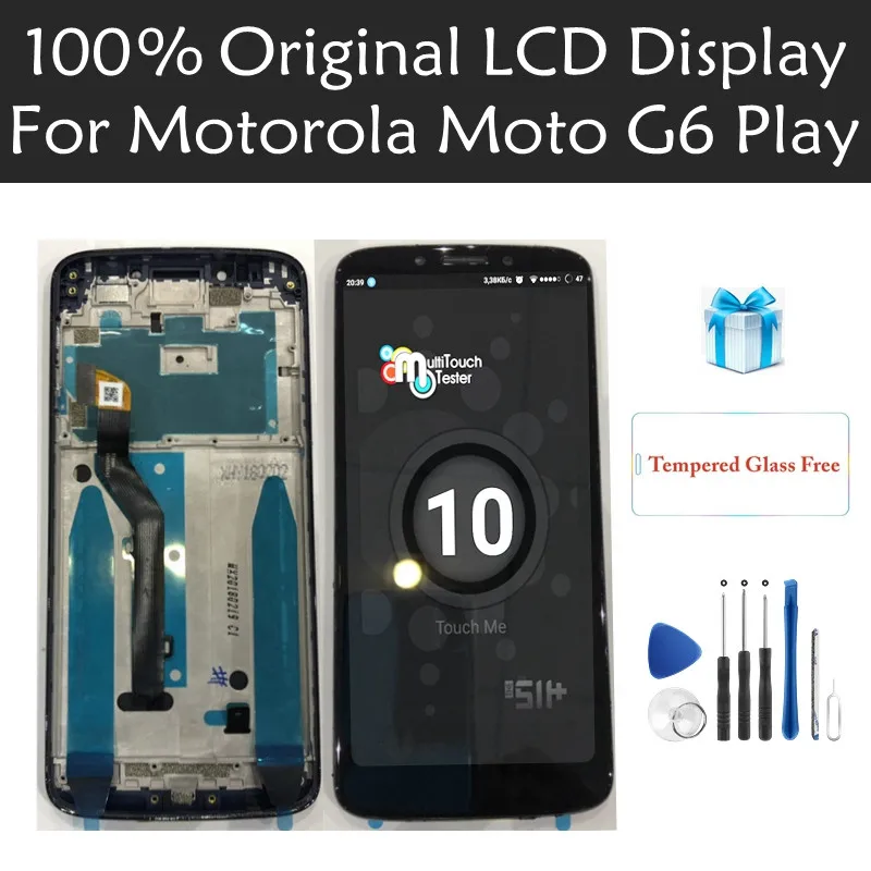 Для Motorola Moto G6 Play ЖК-дисплей+ рамка 10 сенсорный экран для Moto G6 Play ЖК-экран Запасные части для ремонта
