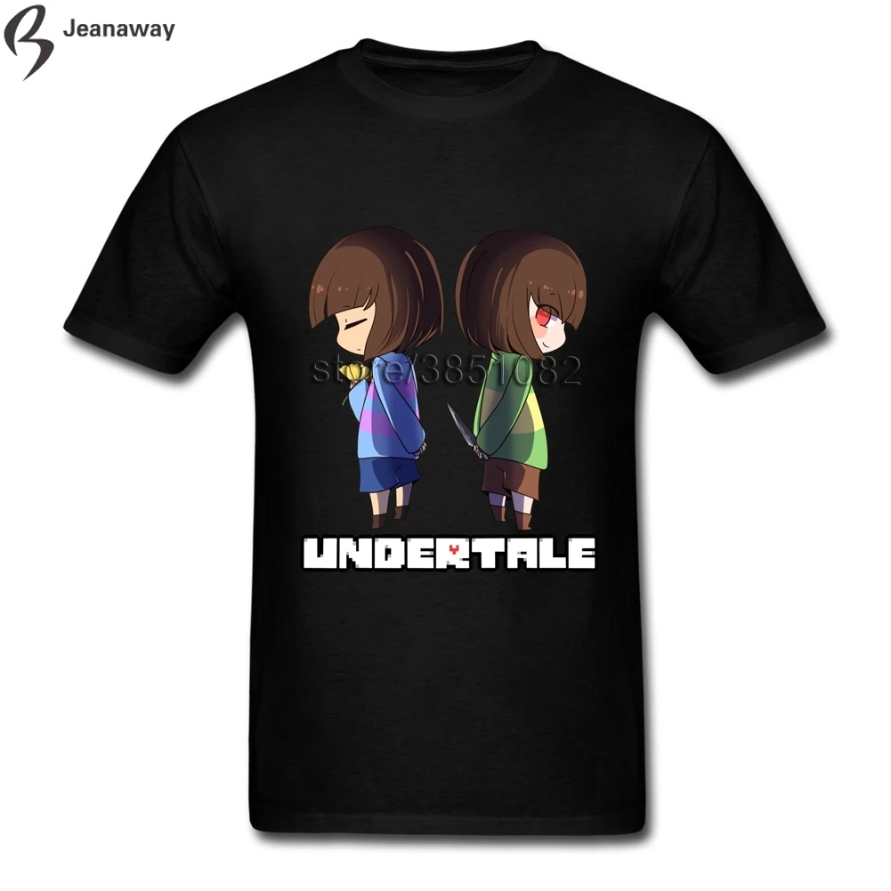 2018 новый тренд Для мужчин футболки Undertale Chara и фриск рок короткий рукав полный