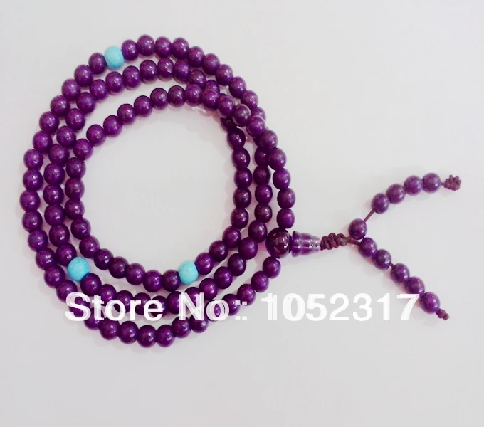 108 браслет из фиолетовых камней|rosary bead bracelet|bead braceletbracelet adjustable |