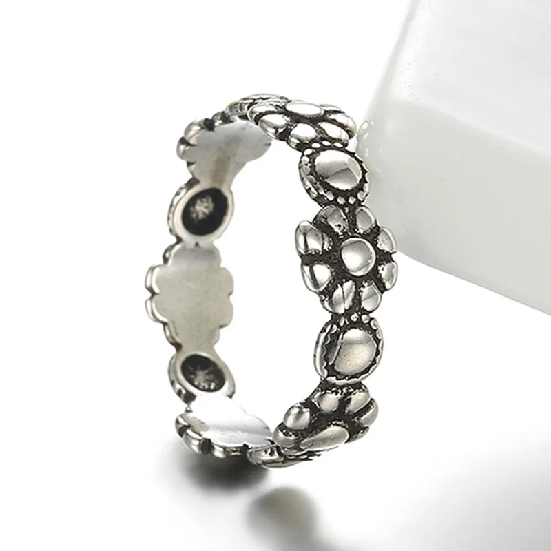 Женское Винтажное кольцо в горошек сливы Серебряное украшение тайском стиле