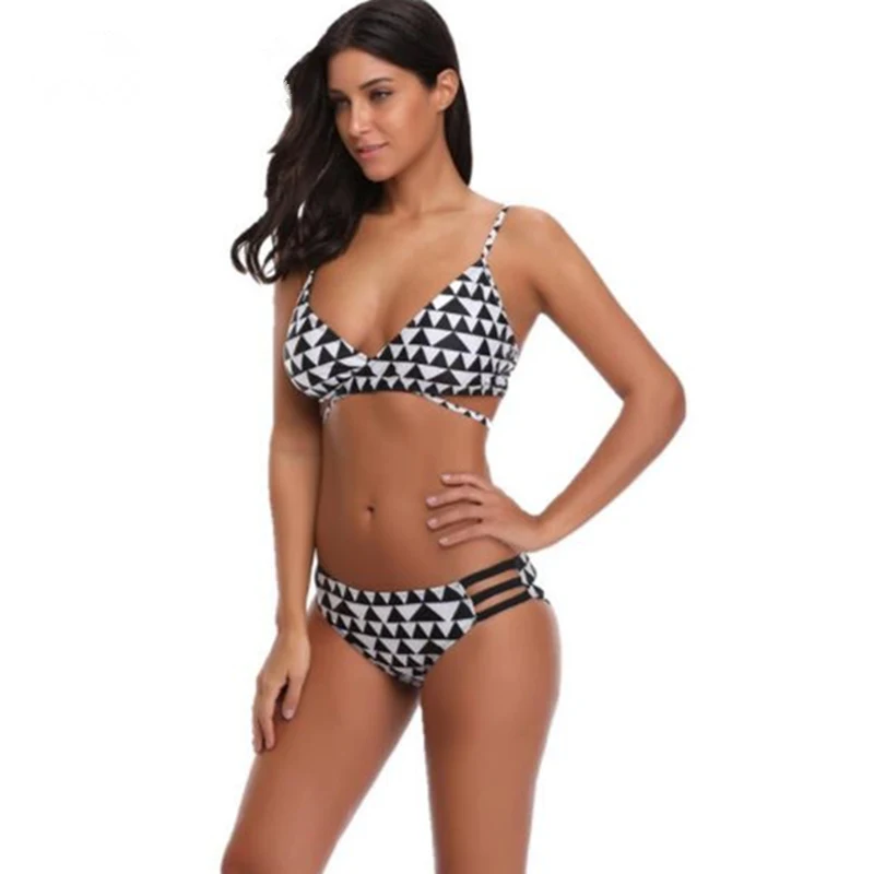 2018 сексуальный комплект бикини с принтом женский купальник пуш ап Бандо Женские