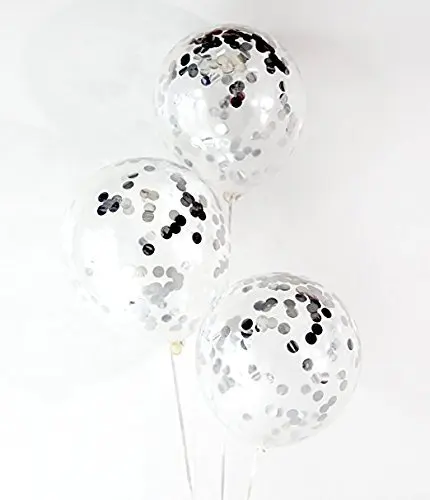 6pcs/lot 12inch Silver Confetti latex Balloons Foil Bouquet Wedding Birthday Party hen party baby kids Decoration balloon | Дом и сад
