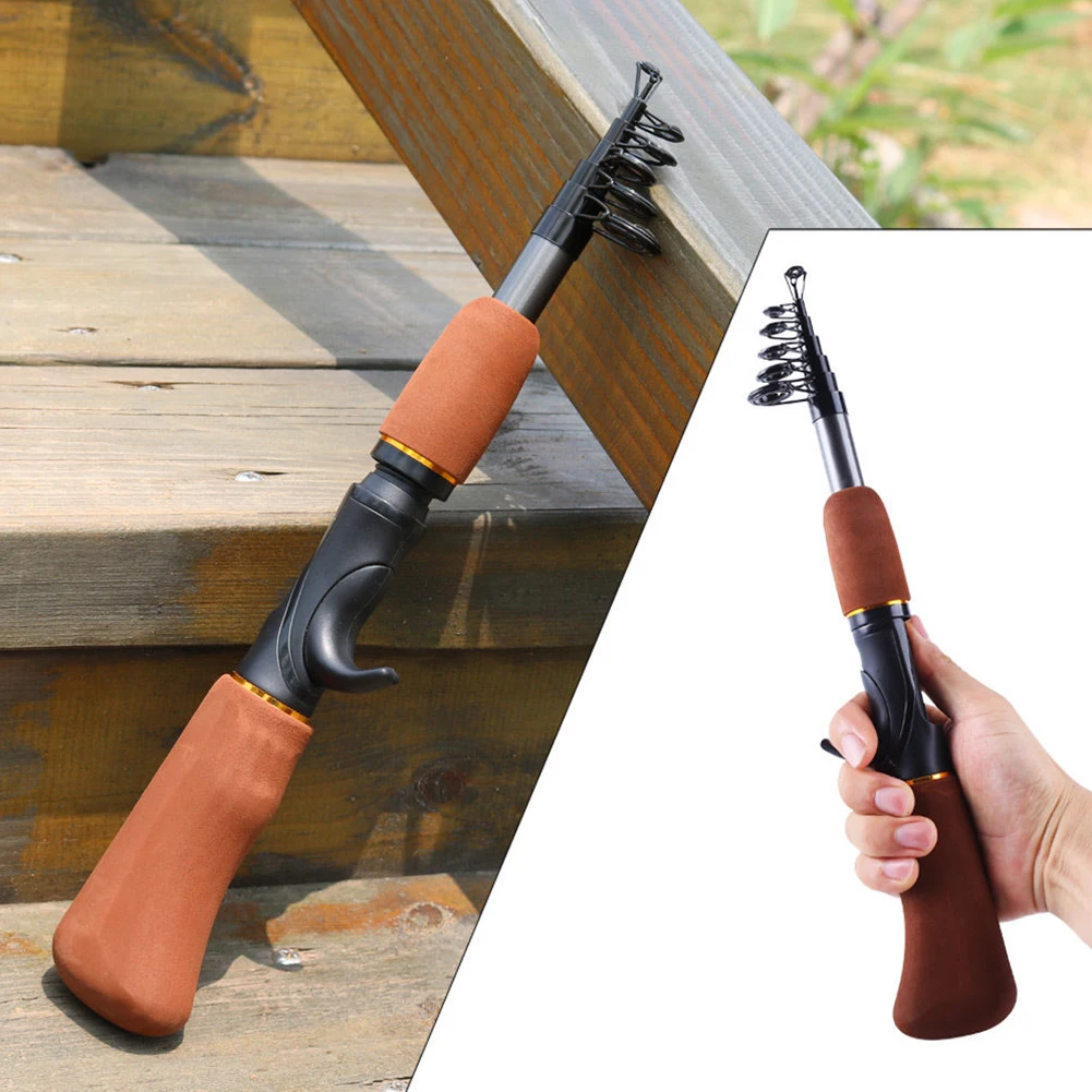 1.6M Brown Carbon Fiber Ice Fishing Rod Telescopic Spinning Casting Winter Pole Portable Tackle | Спорт и развлечения