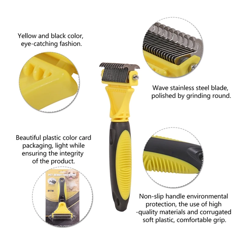 Расческа для домашних питомцев многофункциональная с длинными волосами собак и
