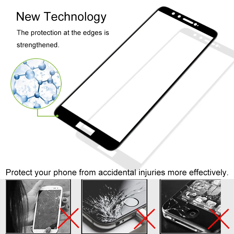 2 шт Полное покрытие экрана протектор Закаленное стекло для Huawei Honor 9 lite 5 65 &quot9 H