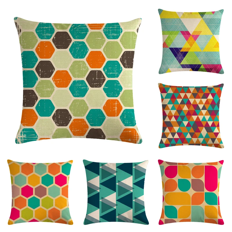 

Beautiful Pattern Geometry Cushion Cover Home Car decorative throw pillows New Arrival Funda Cojines wave coussin custom Almofad