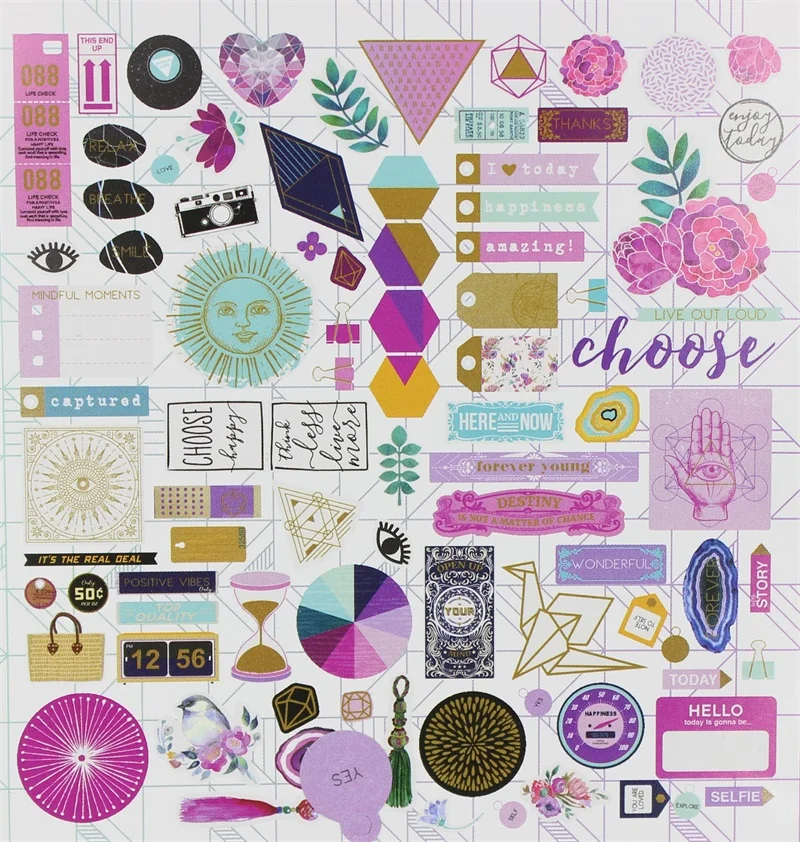 ZFPARTY 180 pc Forever Young Cardstock высечки для скрапбукинга счастливый планировщик/изготовление карт/Журнал проект
