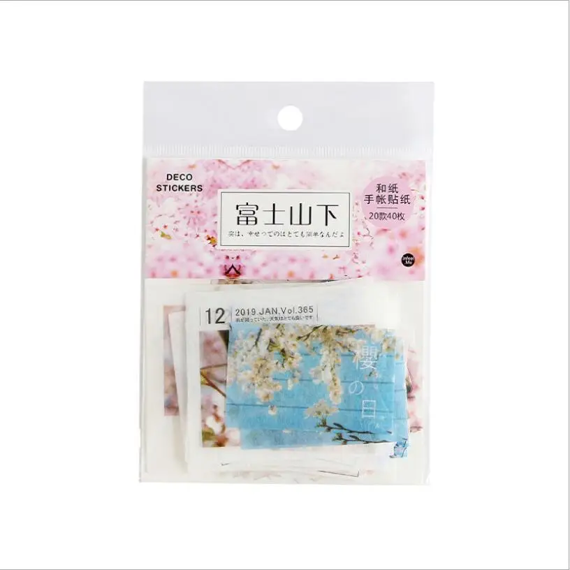 Декоративные бумажные стикеры 40 шт./лот в виде цветков вишни клейкие наклейки