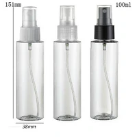 24 x 100ml clear transparent diy flat shoulder plastic perfume bottle 100cc pet fragrance mist sprayer bottle