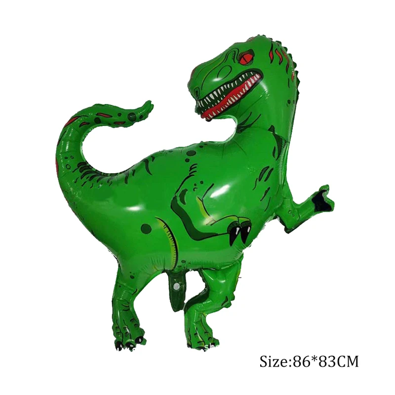 Вечерние воздушные шары в стиле джунглей декорированные динозаврами буквами