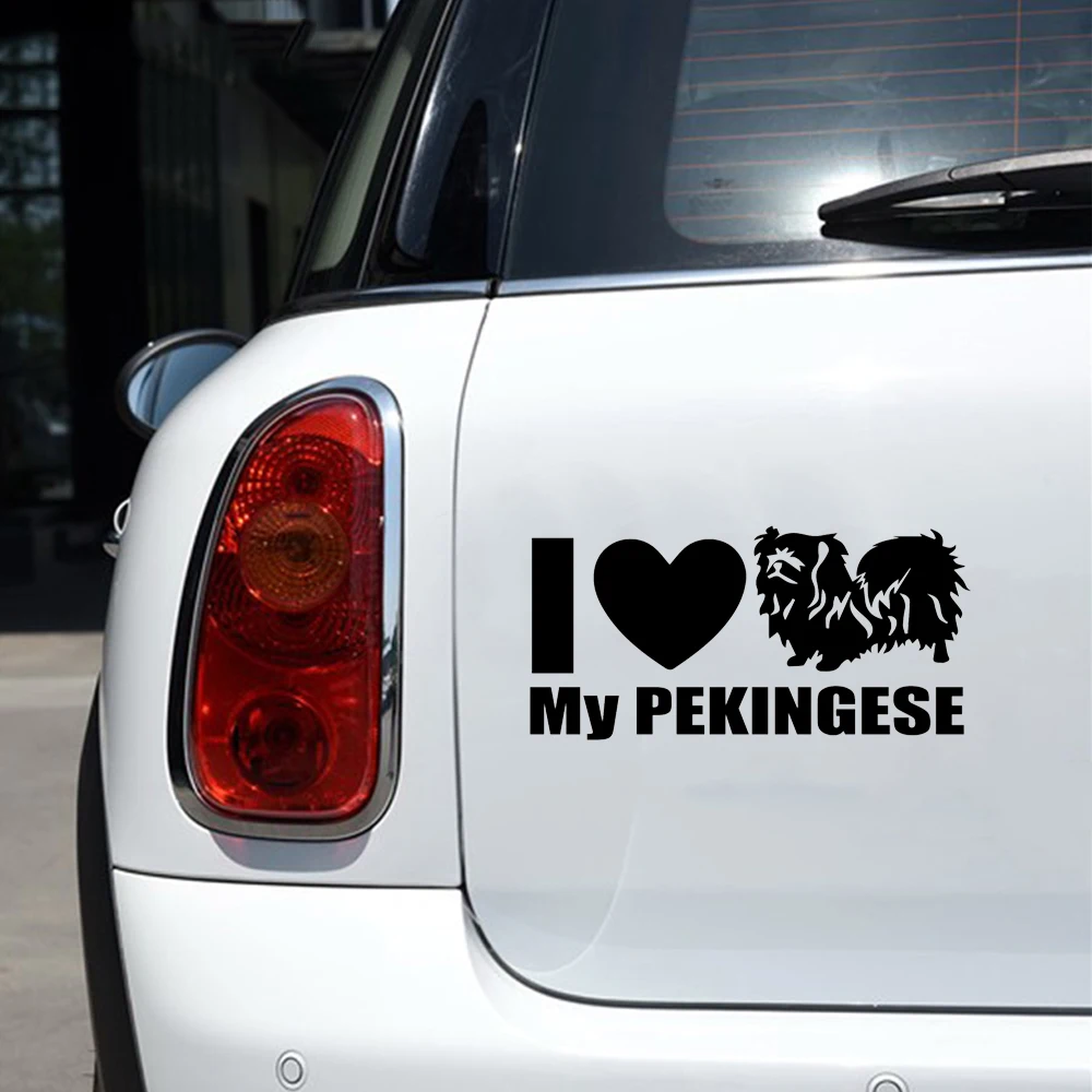 14.5*7 cm Jɺime Mon Pekinois De Voiture Animaux Autocollants Vinyle Stickers Moto Car Styling Accessoires | Автомобили и