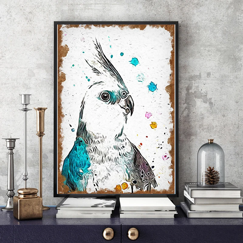COSY MOMENT Colorful Macaw Parrot художественный холст картина Птица Тропический Psychedelic постер