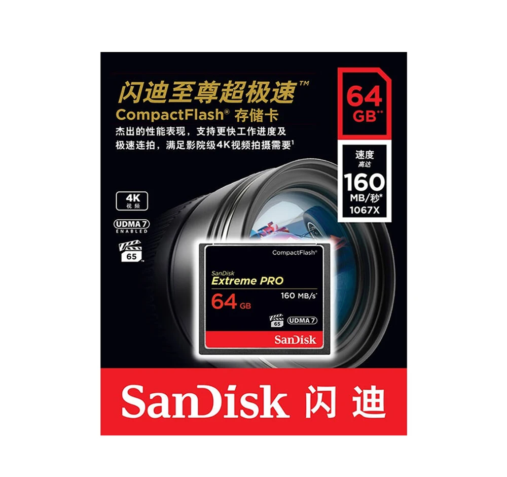 Sandisk Extreme Pro CF карта 32 Гб 64 128 Высокая скорость 160 МБ/с./с Compactflash памяти для богатых 4K