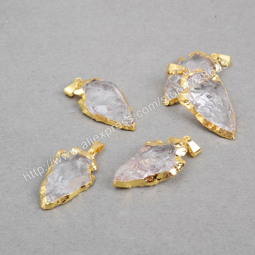 BOROSA 5 шт./лот стрелы золотой цвет белый кварцевый кулон из бисера ювелирные