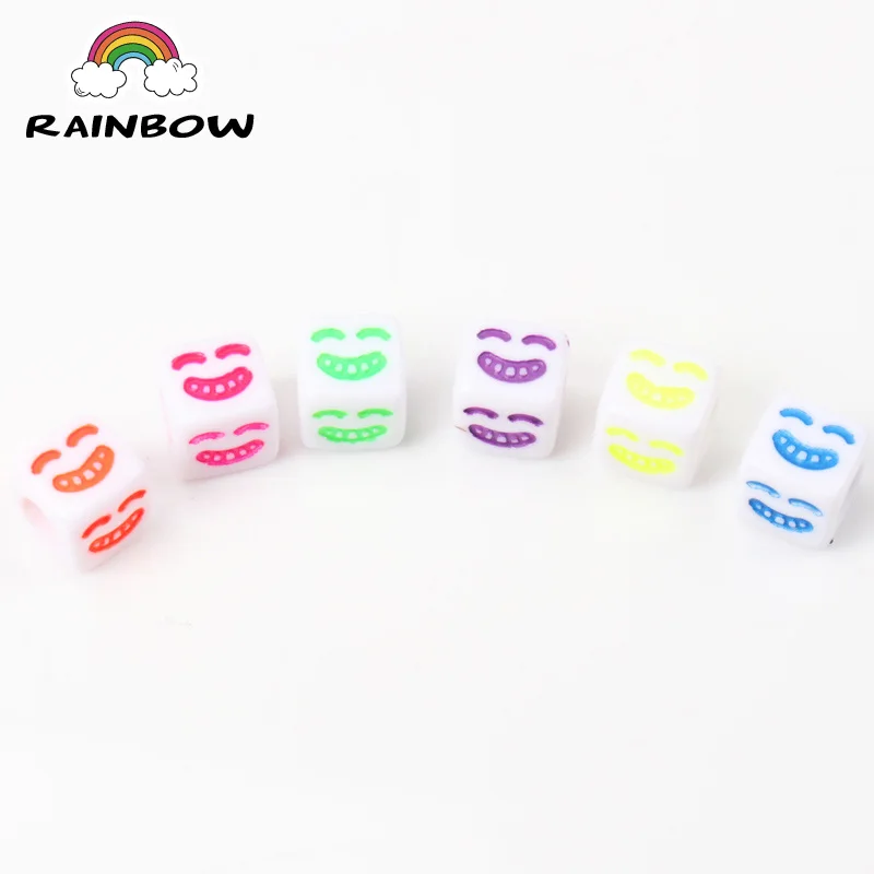 Mixed Acrylic Material Smile Face Cube Beads Spacer Loose For Jewelry Making Decoration DIY 6mm 100pcs | Украшения и аксессуары