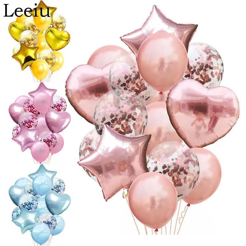 Leeiu 14 шт Разноцветные воздушные шары для украшения дня рождения Baby Shower ясно
