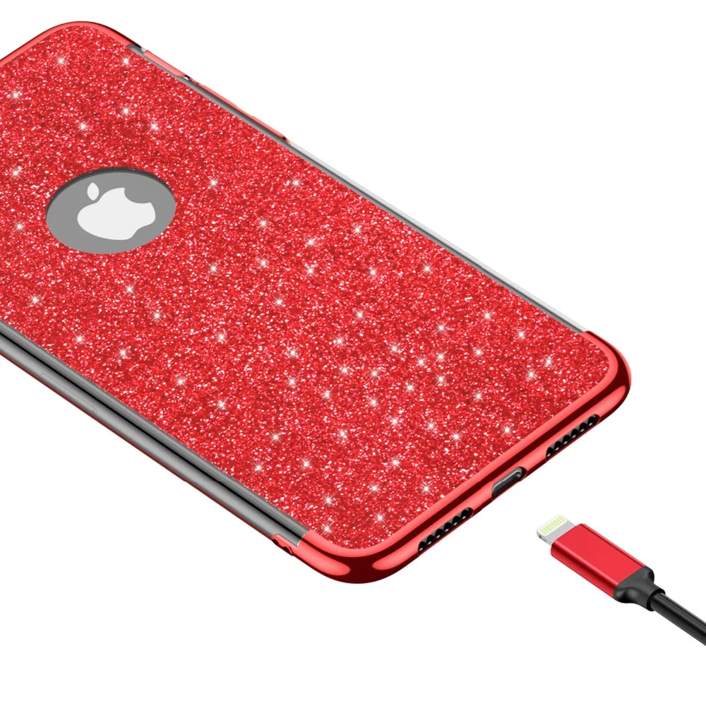 

Luxury Plating Bling Case For iPhone 8 7 6 6s Plus SE 2020 Soft TPU Silicone Glitter Cover For iPhone 12 mini 11 Pro XS Max XR X