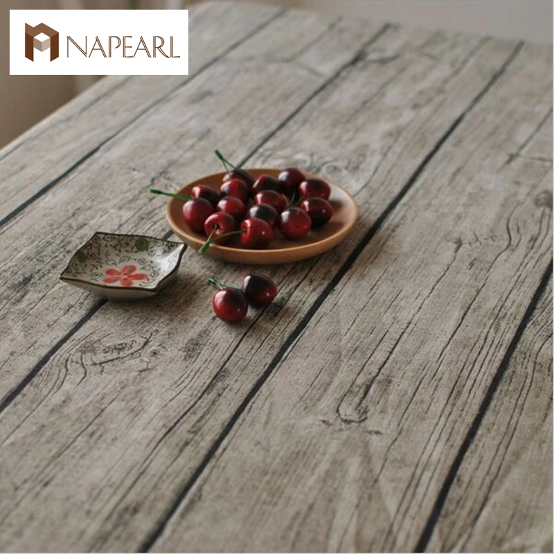 Винтажная скатерть из хлопчатобумажной ткани с имитацией деревянного зерна