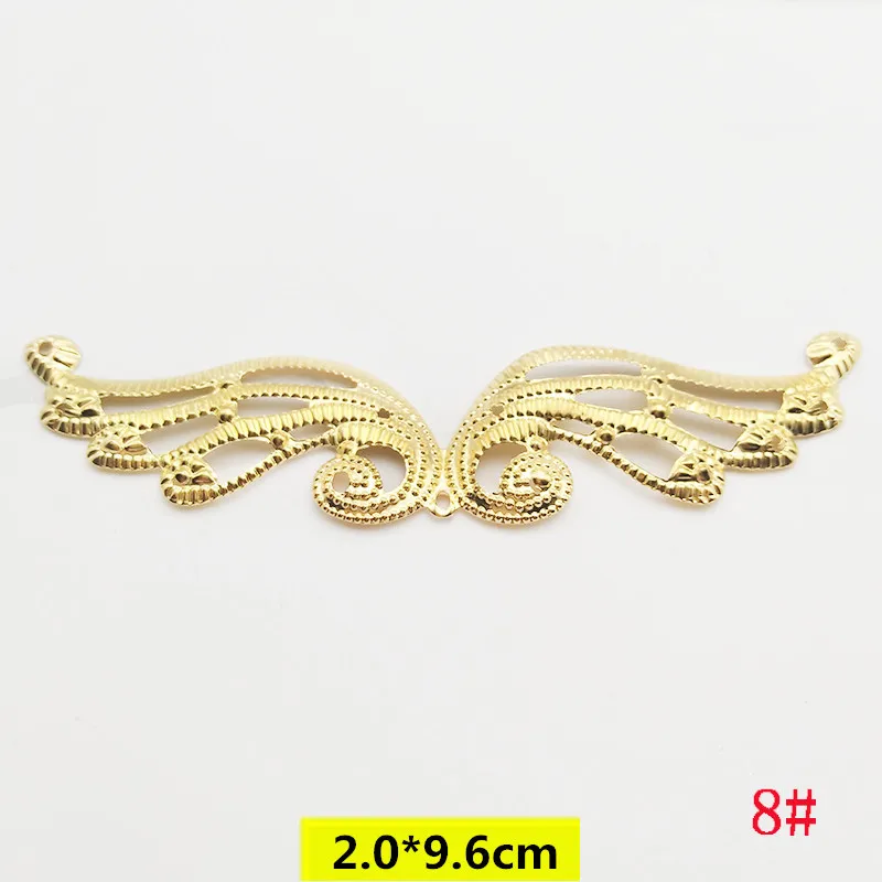 100 шт. Золотой Простой полый цветок штамп тонкие подвески для свадебного