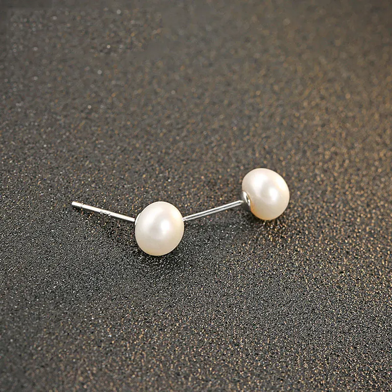 Женские серьги гвоздики FNJ из серебра 925 пробы с искусственным жемчугом 100%