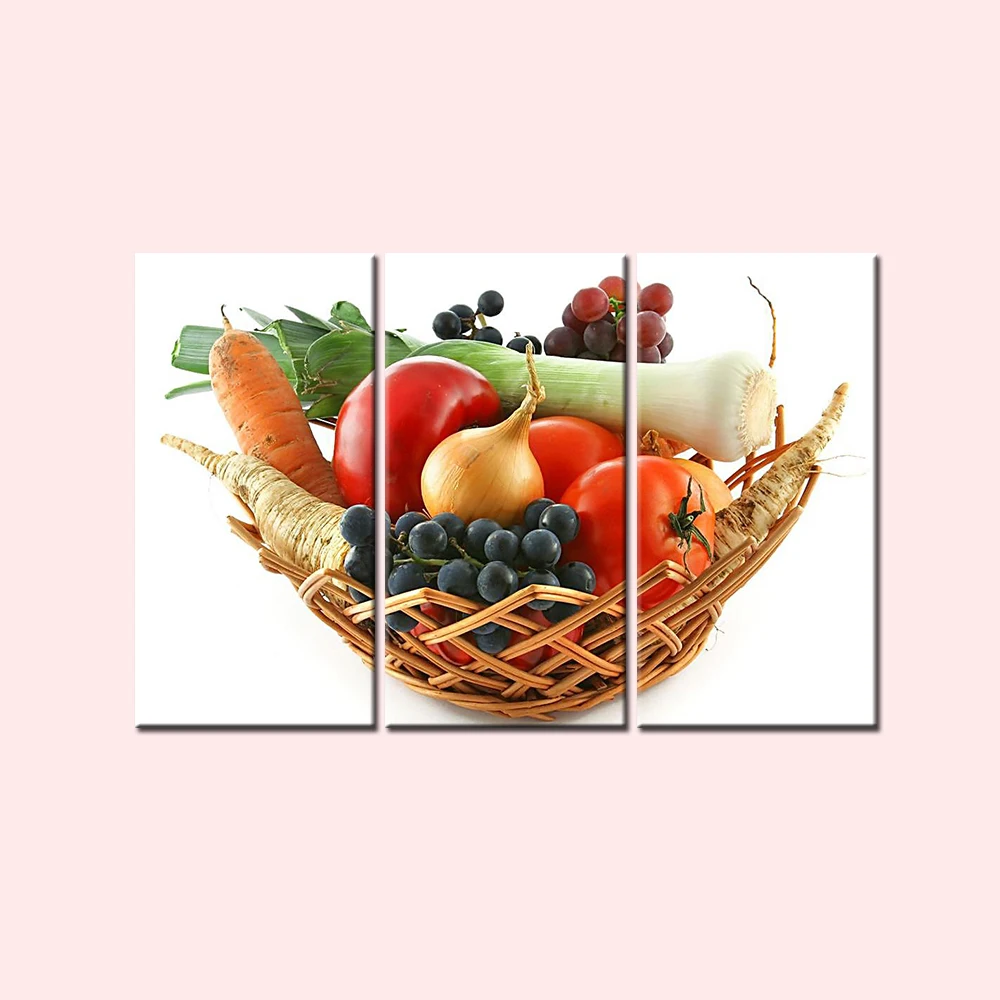 3 Панели дропшиппинг растительные фрукты натюрморт холст искусство стены