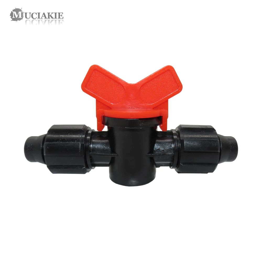 

MUCIAKIE 1PC DN16 Equal Shut Off Garden Water Connector Double Lock Connecter for 16mm Drip Tape Irrigation Couplings Valve